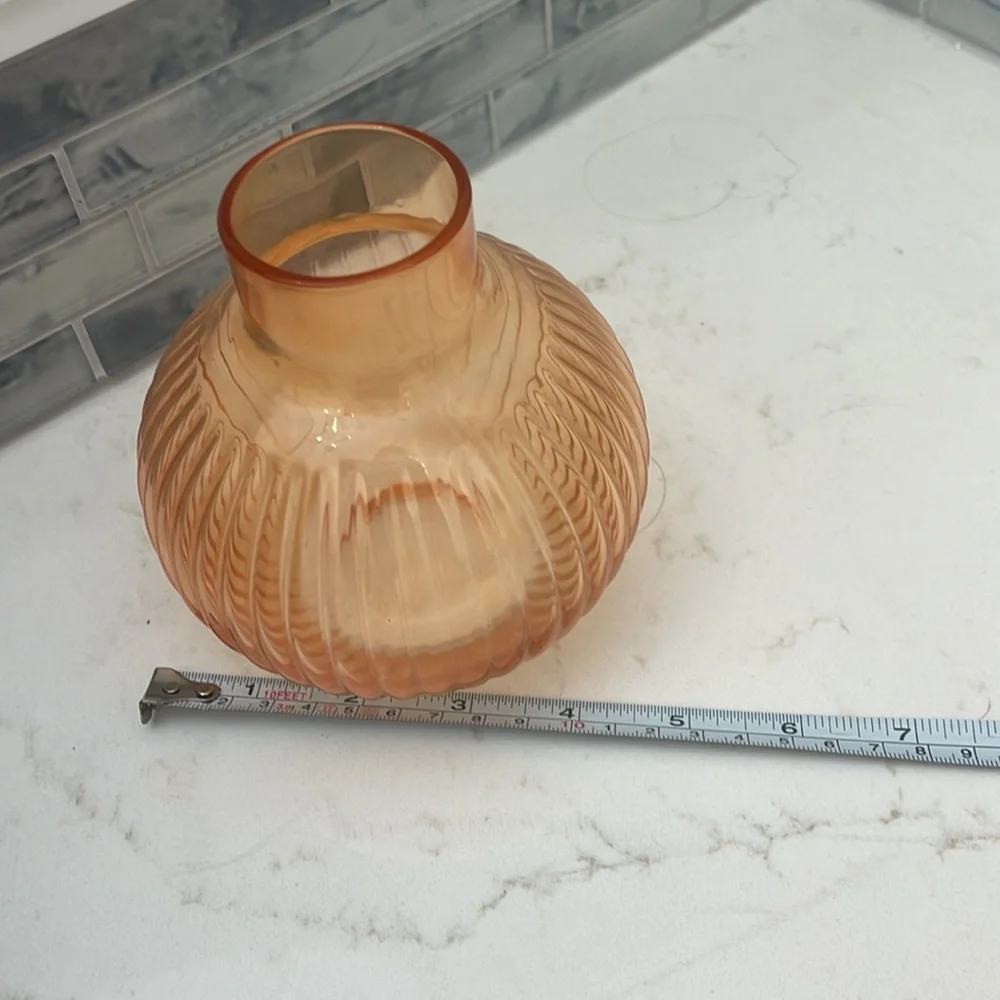 Elegant Peach Color Glass Vase 💥 ‼️PRICE DROP‼️